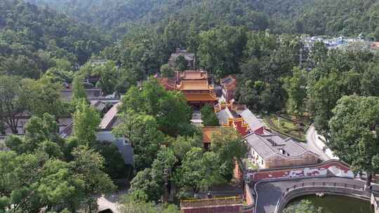 航拍长沙湖南大学校园风光岳麓山岳麓书院