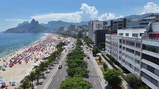 著名的伊帕内玛海滩在市中心里约热内卢巴西视频素材模板下载