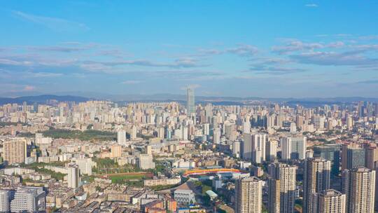 昆明二环西路楼顶航拍昆明城全景