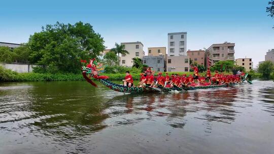 广东潮汕龙舟 揭阳赛龙舟 端午赛龙舟高清在线视频素材下载