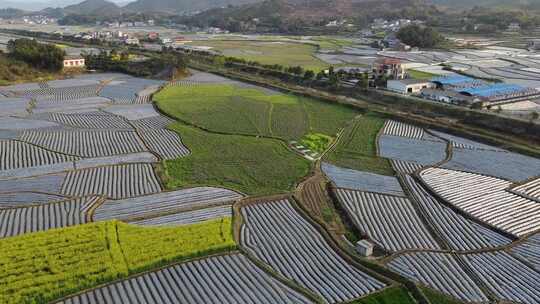 航拍乡村建设画面