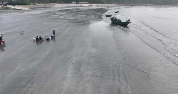 广东茂名晏镜岭沙滩航拍