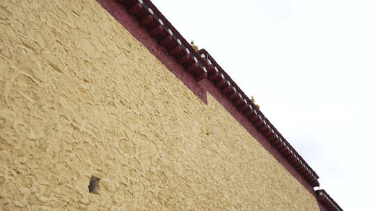 松赞林寺高墙视频素材模板下载