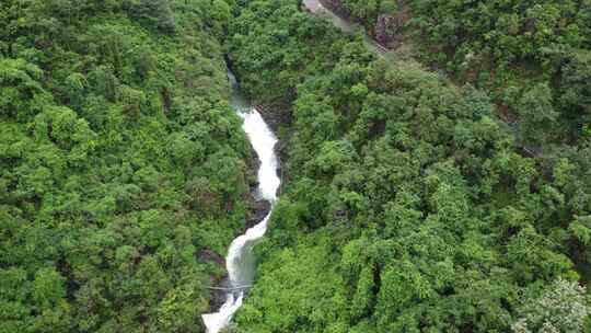 广东东莞：雨后山涧水量充沛 水流湍急