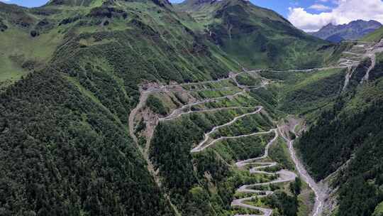 航拍四川独库公路宝康线高山森林风光