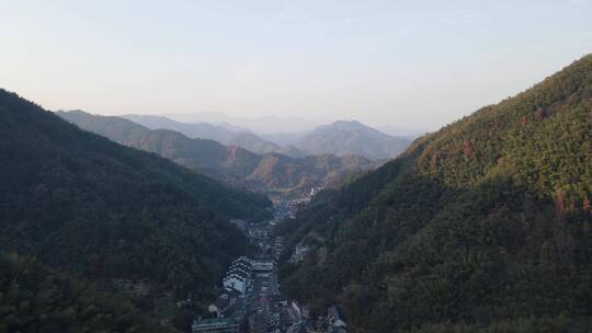 绍兴雪窦岭古道山脉全景4K航拍