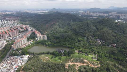 城市山地航拍