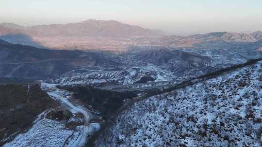 航拍雪景 唯美冬日空镜 立冬 冬至节气