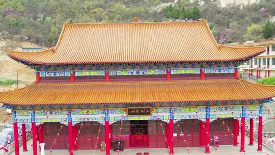 邹城鸿山寺 大雄宝殿 航拍寺庙