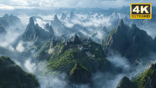 秦岭太白山大气震撼云海群峰祖国大好河山