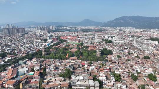 泉州开元寺航拍鲤城区大景泉州东西塔风景