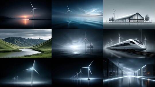 风车发电绿色能源科技未来可持续发展高清在线视频素材下载