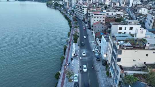 惠州水东街商业城航拍水东西路商业旅游街道