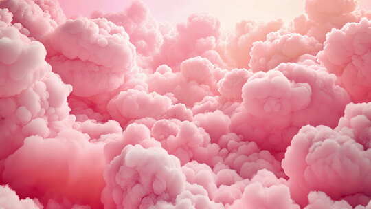 高空粉色云层穿梭