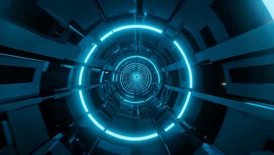 科技感隧道穿梭动画场景