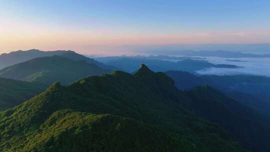 秦岭群山川云海日出日落晚霞壮丽山河大自然