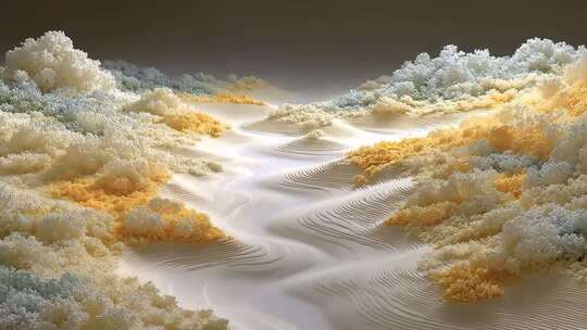 抽象艺术山水画卷的创意视觉呈现