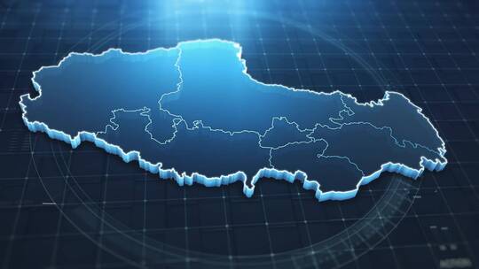 蓝色科技感地图西藏