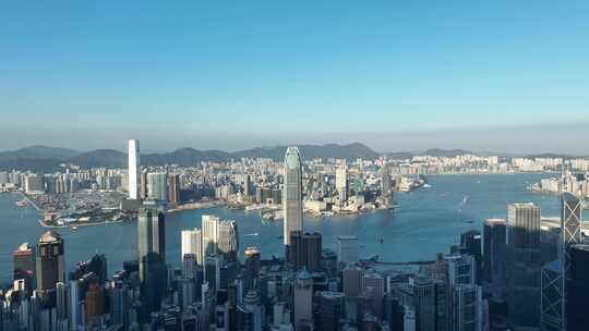 香港维多利亚港航拍香港城市建筑风光风景