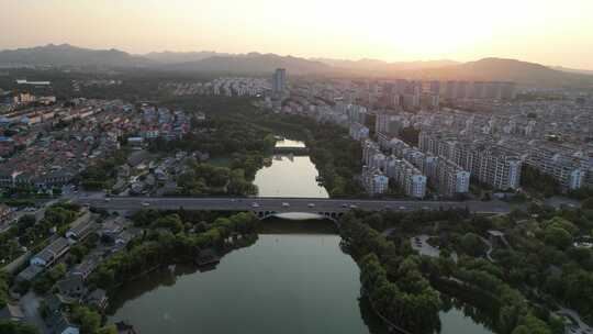 航拍山东潍坊青州古城5A景区