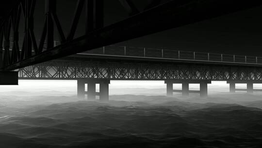 场景-海面-桥下码头视频素材模板下载