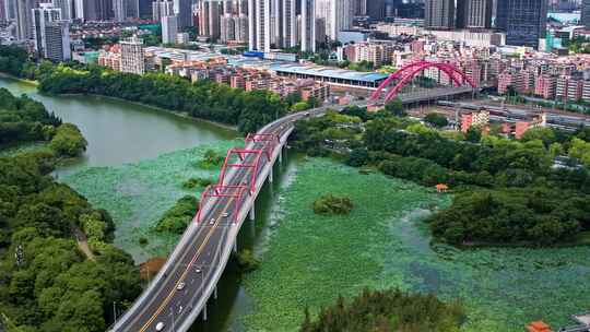 深圳罗湖区水贝片区洪湖公园航拍宣传片