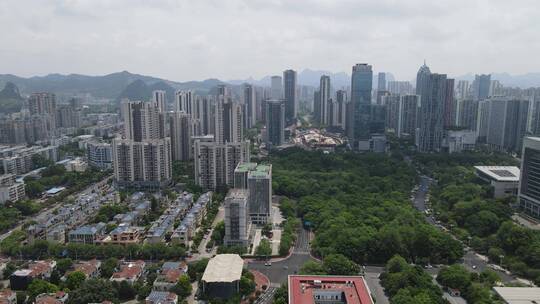 航拍广西柳州城市高楼视频素材模板下载