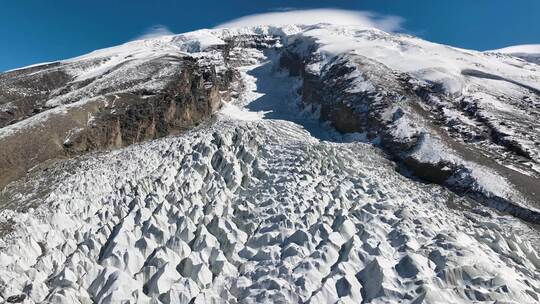 新疆航拍雪山冰川慕士塔格峰边境严寒塔县