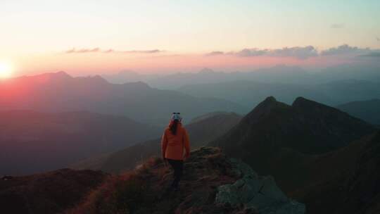 徒步旅行者，博福坦，法国，山顶