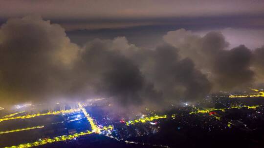 北碚 夜景 航拍延时