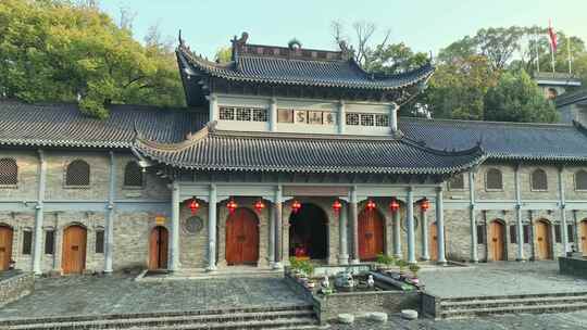 乐平市东山古寺航拍素材