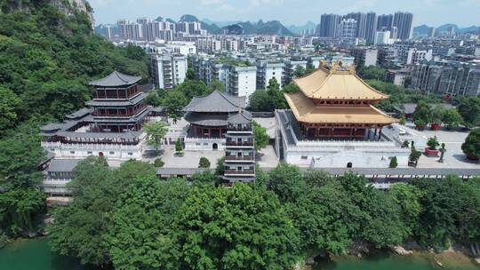 航拍广西柳州文庙
