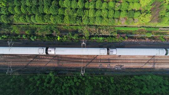 航拍杭州萧山开发区高速电气化铁路高架