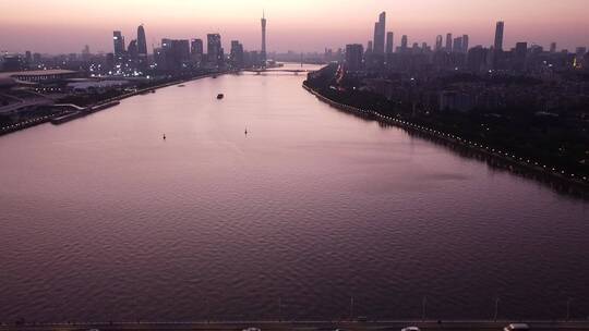 广东省广州市市中心航拍视频素材模板下载