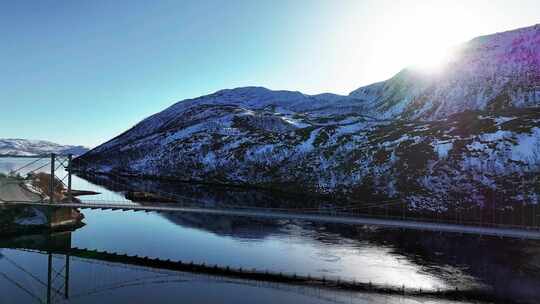 4K航拍挪威塞尼亚岛无限风光雪景
