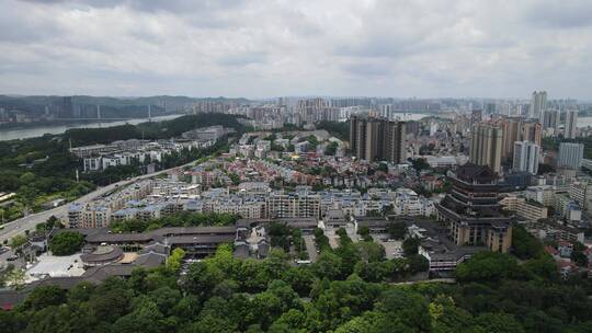 航拍广西南宁城市风景