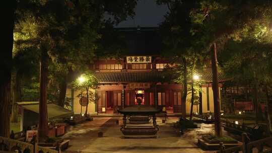 杭州灵隐寺 古建筑 寺庙夜景