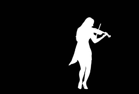 小提琴演奏人物动作剪影