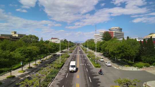 城市街道 蓝天白云宣传片