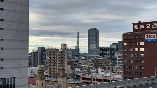 城市多云日落天空的时移