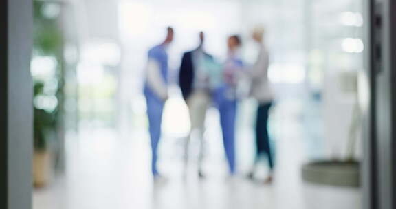 医药代表，会议或护士在医院模糊医学更新