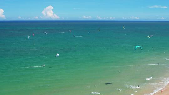 海南琼海博鳌风筝冲浪航拍