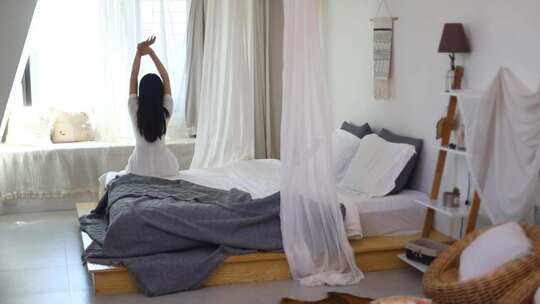 小清新生活 清晨起床 文艺女孩 惬意生活