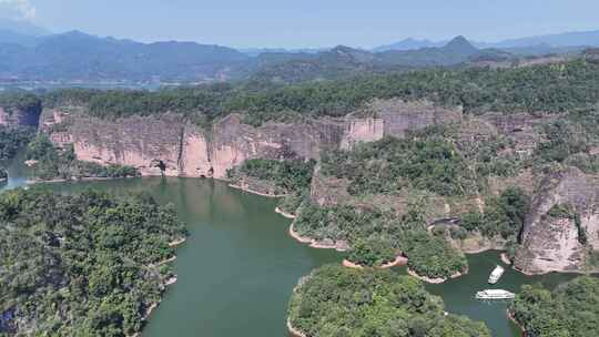 福建泰宁大金湖丹霞地貌大赤壁景区航拍