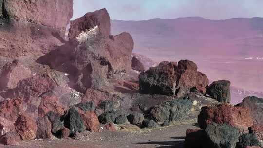 乌兰哈达火山烟雾航拍