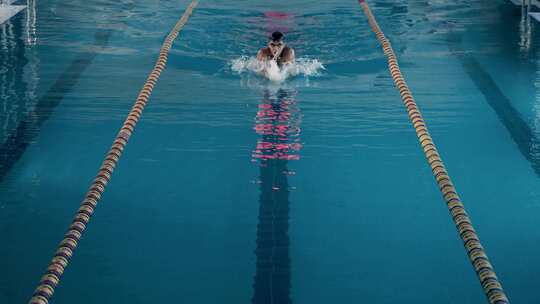 游泳运动员健身 泳池游泳视频素材模板下载