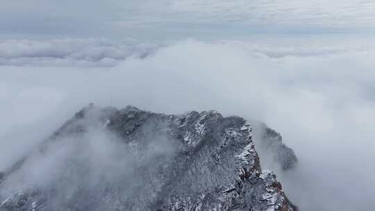 高山雪后云海航拍