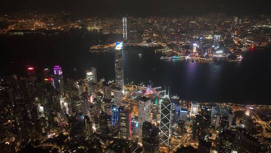 香港维多利亚港高空夜景