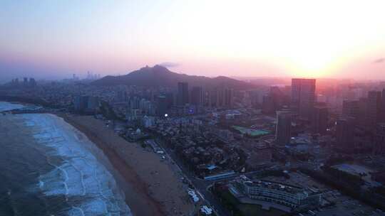 青岛石老人海滨浴场航拍