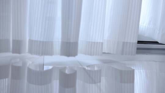 4K唯美窗帘飘动花瓣飘落合集